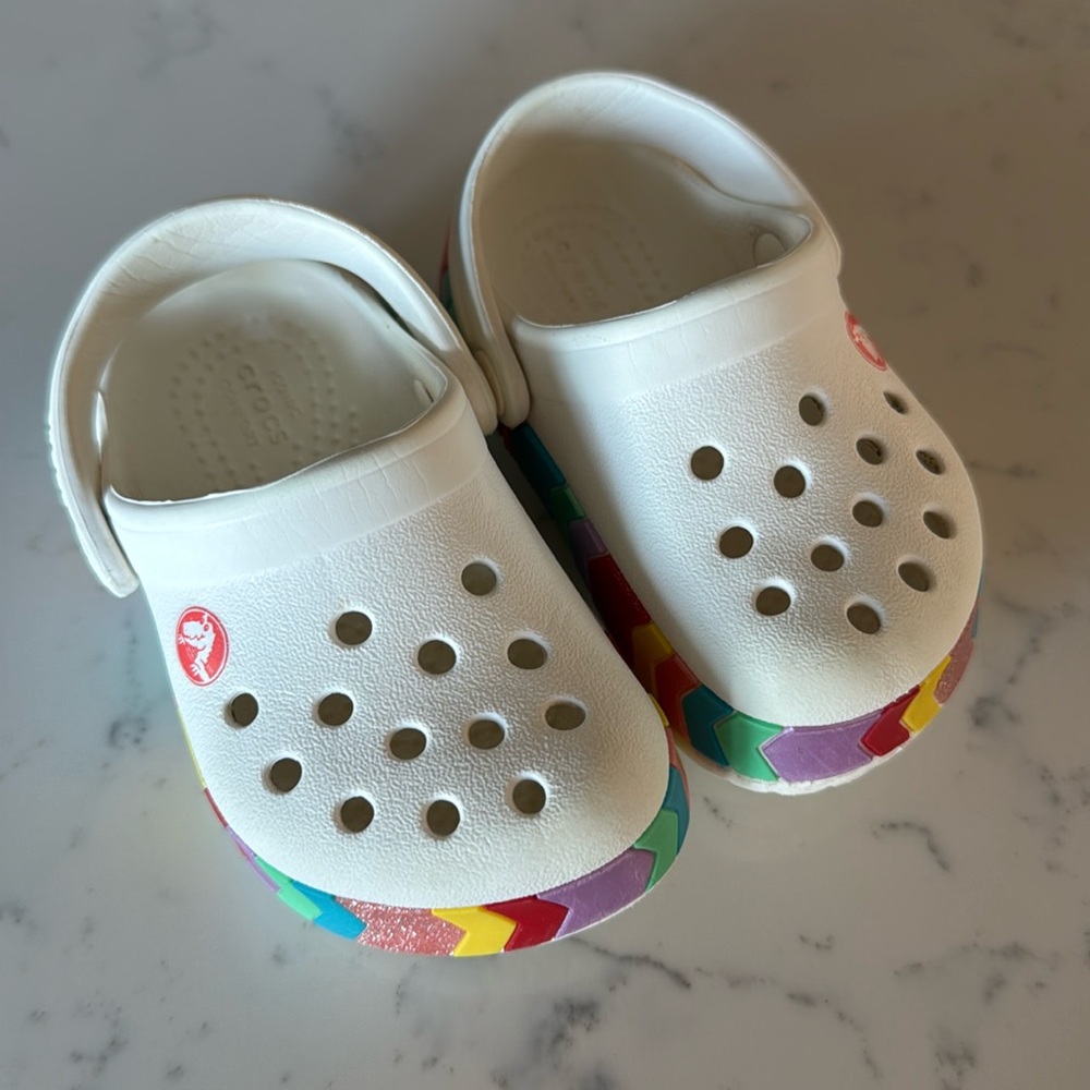Toddler Rainbow Stripe Crocs